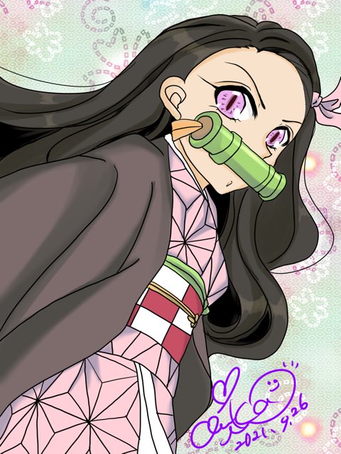 chika.MさんがTwitterに投稿した竈門禰豆子(鬼滅の刃)のイラスト。