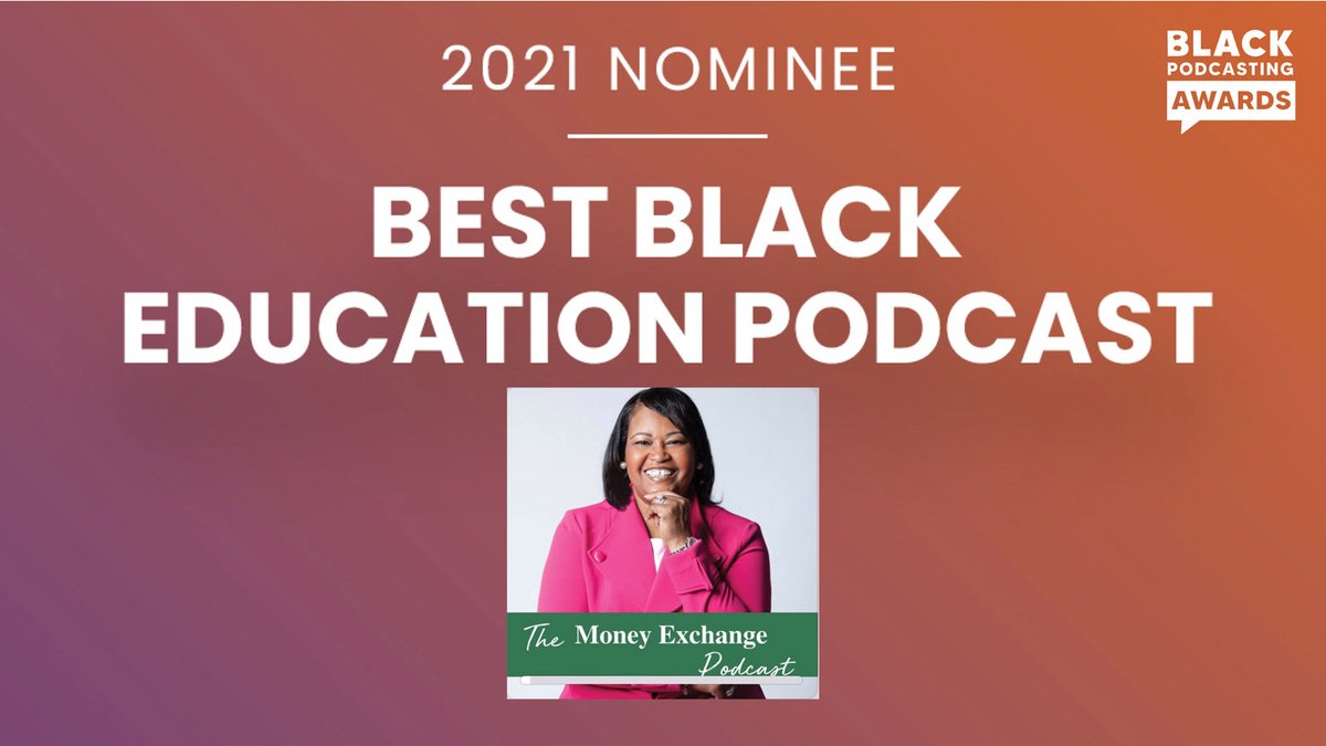 BlackPodAwards's tweet photo. Congratulations! @itsmymoney_ on being nominated for Best Black Education #Podcast https://t.co/xoF8vAEybA