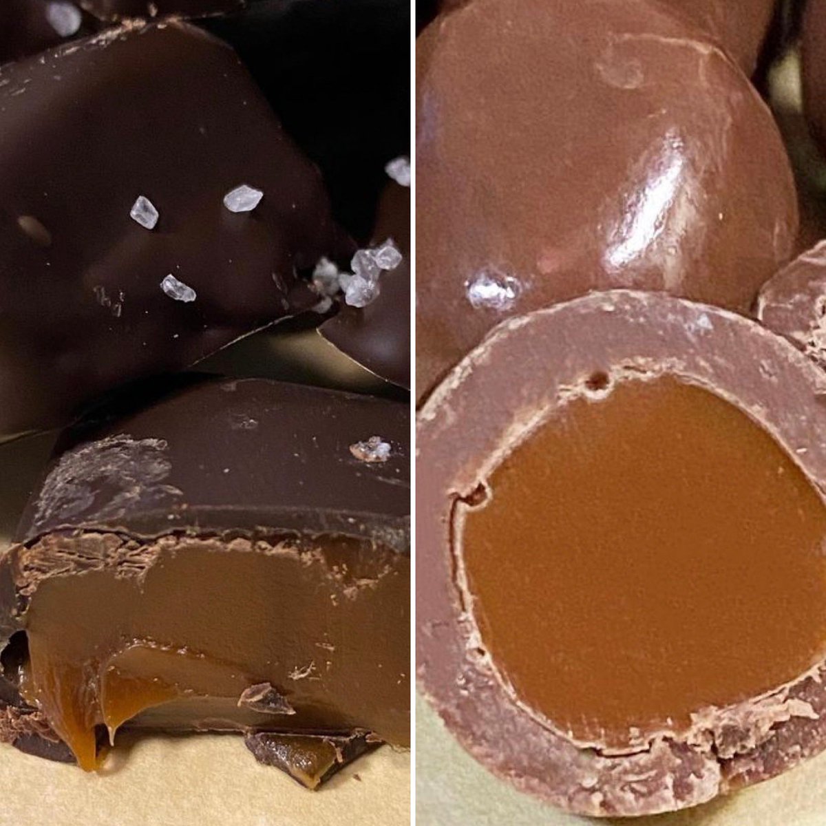 NancyCandySpice's tweet photo. Sea Salt Dark Chocolate Caramels or Chocolate Caramel Balls? 🤔 https://t.co/NWjGbultar