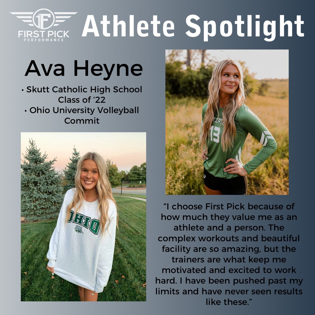 FirstPickNE's tweet photo. ✨ATHLETE SPOTLIGHT ✨
@AvaHeyne 
We love your motivated, happy, hard working attitude that you always bring into the gym! 💯
#FirstPickFamily☝️ https://t.co/IJOn9ROfmm