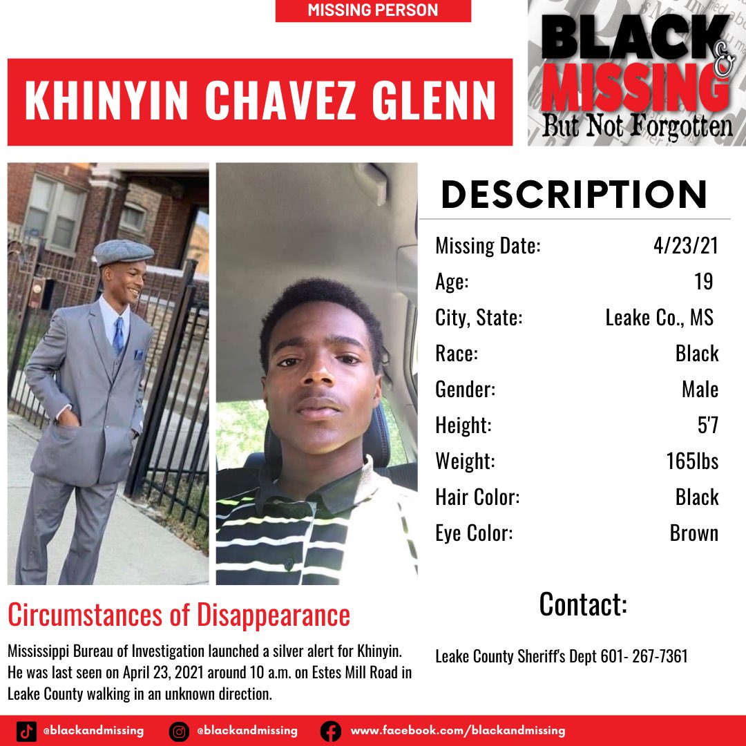 blackandmissing's tweet photo. Silver Alert was issued by the Mississippi Bureau of Investigation on April 23rd.
Please share and let’s help get Kninyin home!
#blackandmissing #blackandmissingbutnotforgotten #missing #khinyinglenn https://t.co/QHdBgaM9CS