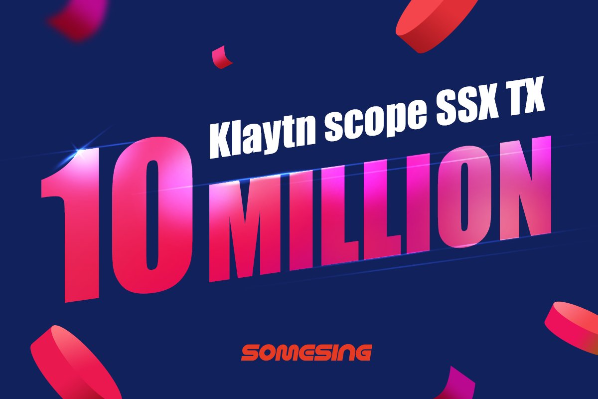 somesinglovers's tweet photo. SOMESING is very pleased to announce that its token transation(TX) on the Klaytn mainnet 
has surpassed 10M thanks to our users! We will keep doing our best for a better service! 
Stay tuned with us! 

👉 https://t.co/DaI3FGkMsm

#SOMESING #10M #TX #Klaytn #SSX https://t.co/B5VvyGRmtF
