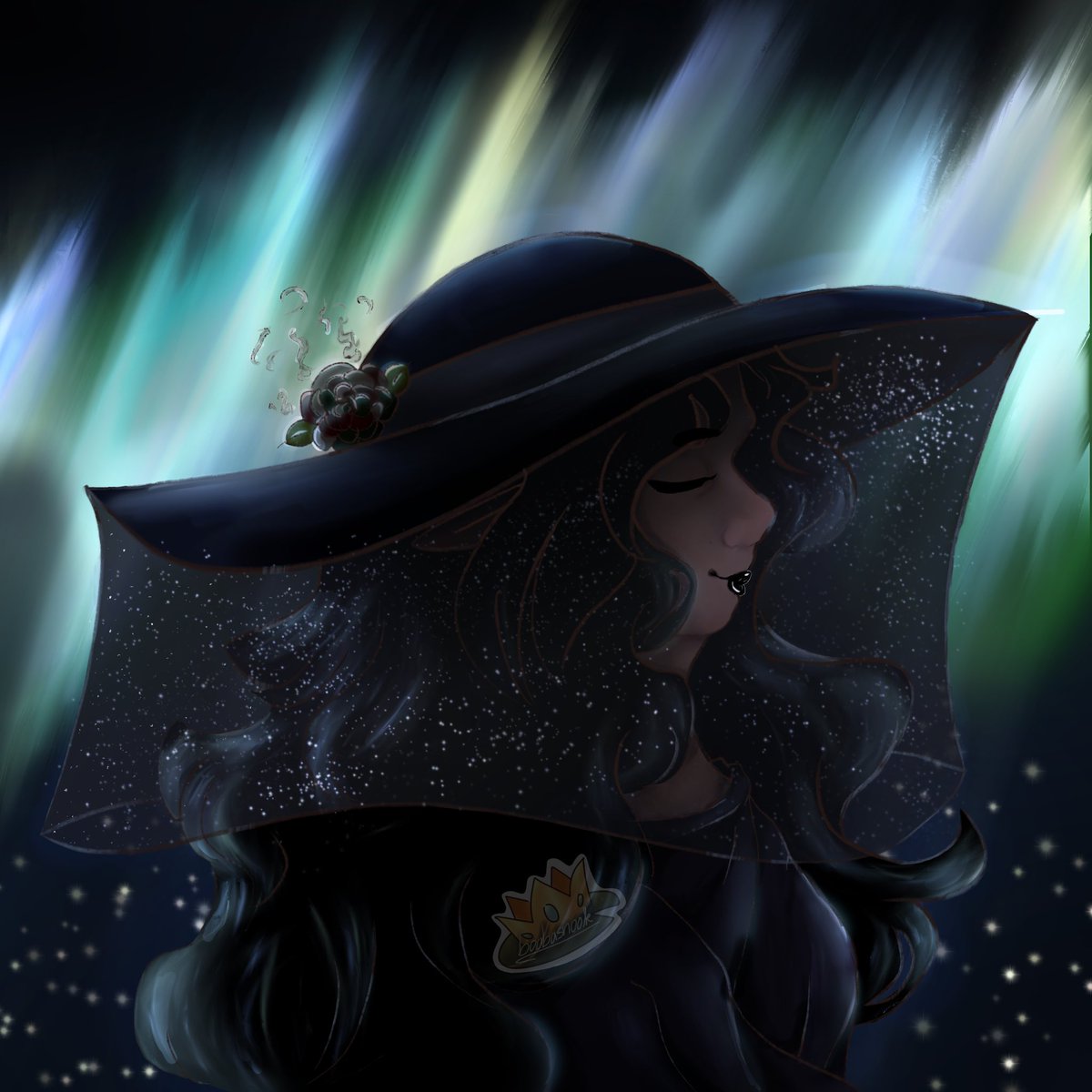boobasnook's tweet photo. Her veil glittered alongside the stars. 
Her eyes glowed with the Northern Lights. 
Oh, how I wish for Her presence to grace me once again.

#mumza #mumzafanart #dsmp #dsmpfanart #philzafanart #mcyt https://t.co/CMK9Pvqc0M