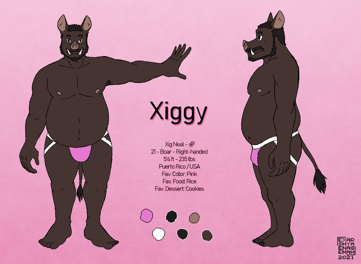 FurXig's tweet photo. Ref Sheet(s) made of my buhiman, all thanks to the wonderful @PhantomArmHyena 

I am forever grateful for taking your time in making this for me 🐗💖! https://t.co/8RYLuD1ZEJ