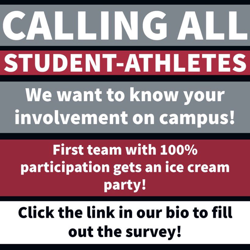 Muhlenberg_MALT's tweet photo. MALT has created a survey to collect data on Student-Athlete’s involvement on campus. The first team from each bracket with 100% participation will win an ice cream party!! So far the leaders in each bracket are:
Bracket 1: M Lacrosse 
Bracket 2: Softball
Bracket 3: W Soccer https://t.co/6fBaxCD6sr