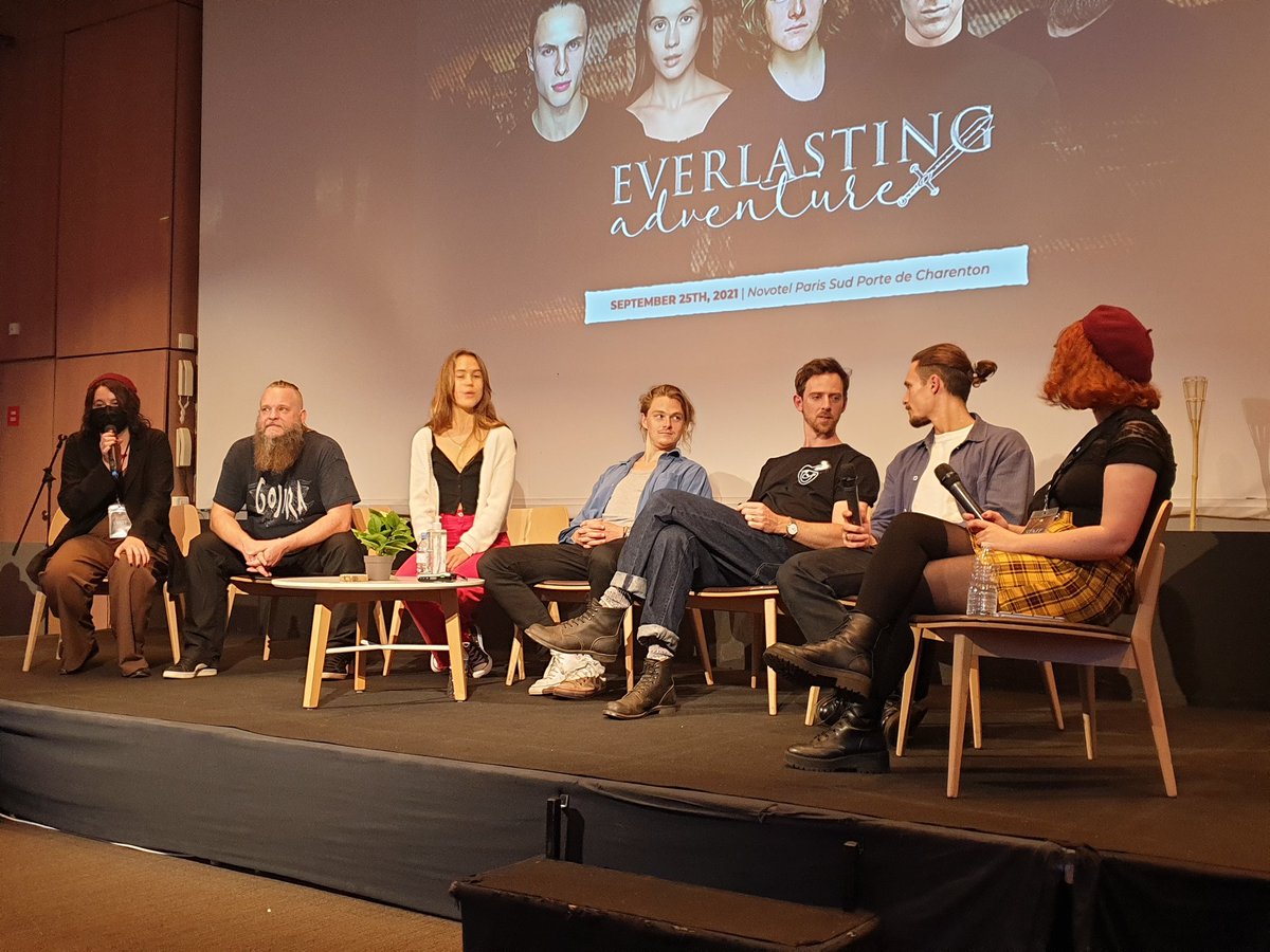 Thelastkingdom5's tweet photo. What an amazing experience we had @neverlandadv comiccon Paris! With #arnasfedaravicius #jeppebecklaursen #timothyinnes #jamesnorthcote #rubyhartley watch igtv vid https://t.co/mxctNk2lSd https://t.co/n9BAAfdIt8