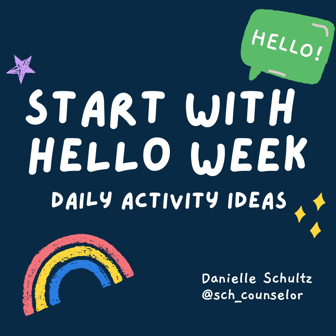sch_counselor's tweet photo. I wrote a post about #Startwith HelloWeek daily activity ideas. I include links to resources I am using this week! #scchat https://t.co/Iu54NedsLU https://t.co/qcV1UTLcKj