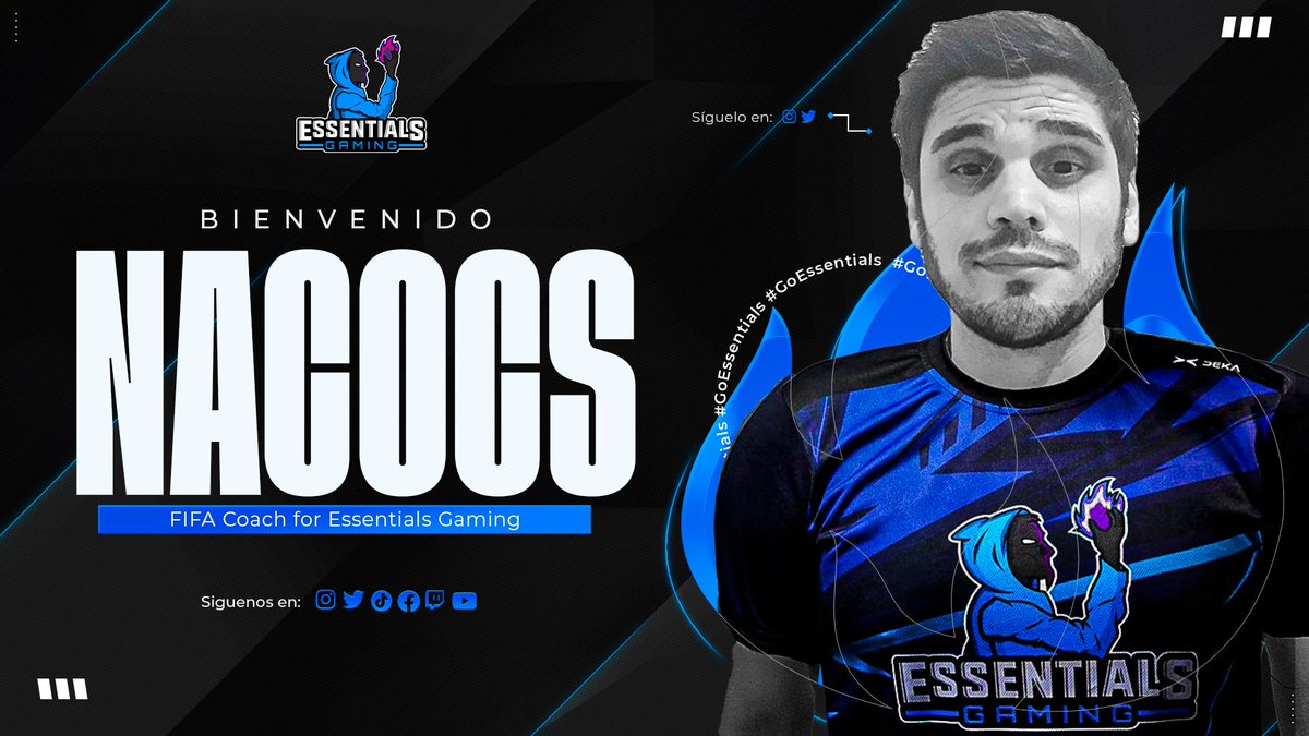 EssntialsGaming's tweet photo. ¡Se suma otro Coach!

Cerramos la semana con la contratación de un nuevo estratega para #FIFA22 @nacocs, una persona con mucha experiencia y conocimiento en #Fifa.

#SomosEsG💙 https://t.co/djIwyvTGve