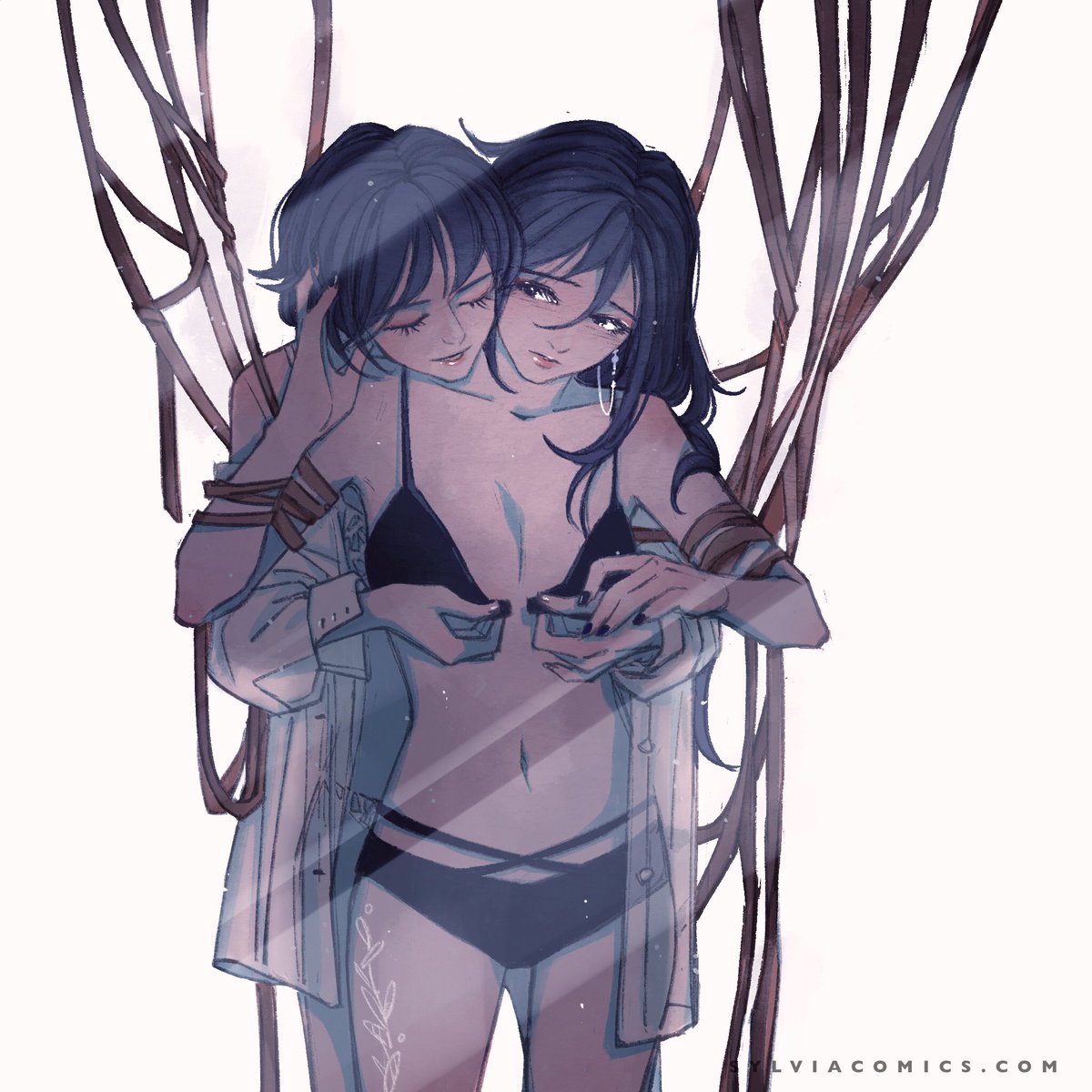 maybe_kizuna's tweet photo. 20210926 Mirror 
.
.
#drawing #art #sketch #sketching  #figure #figuredrawing #illustration #procreate #procreateart  #procreatedrawing #quarantine #bookofecho #lesbian #sapphicart #expressiondrawing #希望我們的時間還可以有很多 #prisma #couple #緊縛 #nsfwartwork #nsfwartist https://t.co/IKjtQc5125