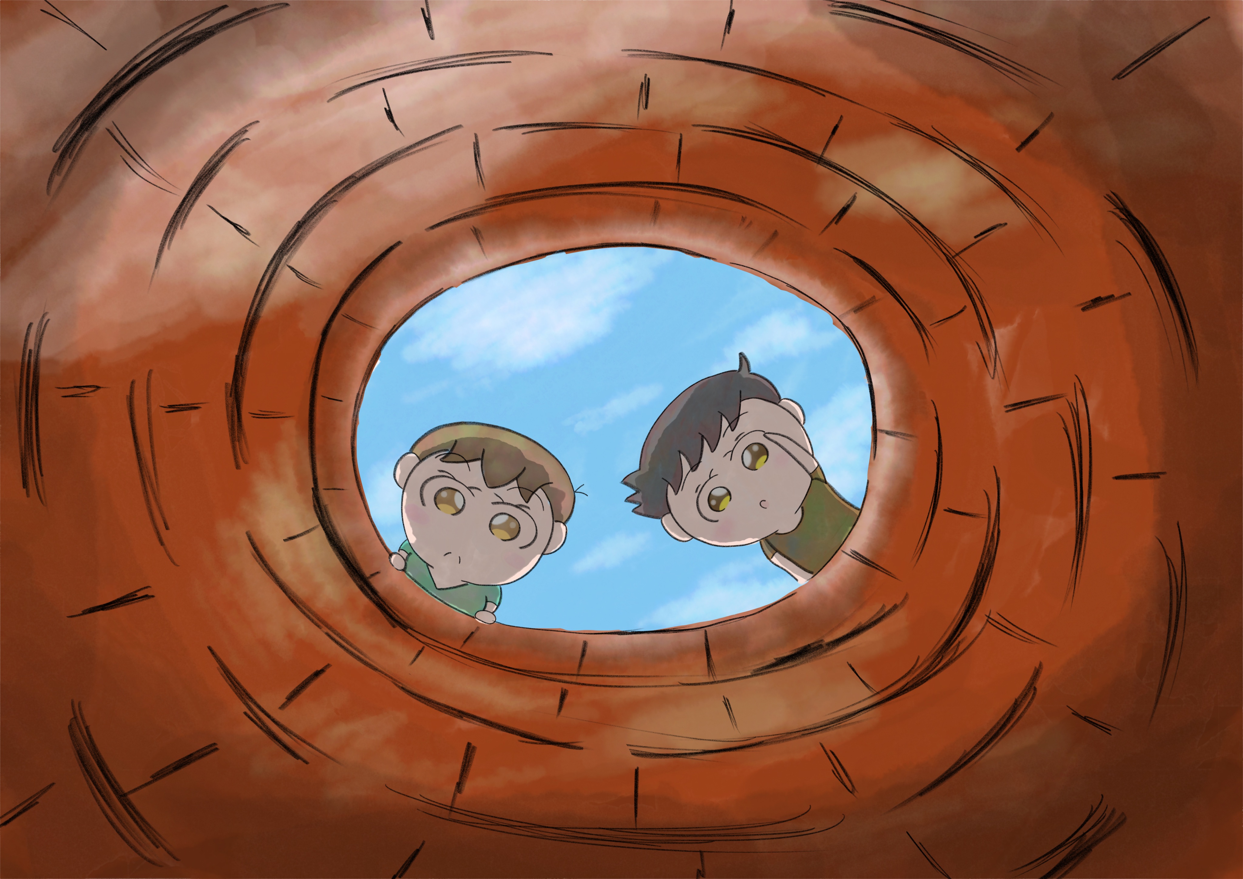 Aki かわいい子供 動物イラスト描きます 井戸の中を覗く男の子たち イラスト かわいいイラスト Illustration イラスト好きな人と繋がりたい 絵描きさんと繋がりたい T Co 5mcncxthhc Twitter