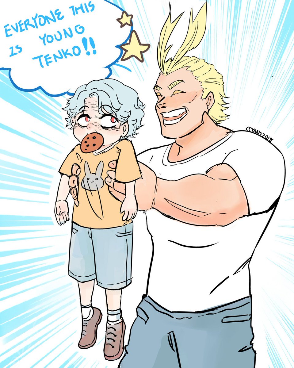 Liberaredtenko's tweet photo. Backstory:he was found wandering the empty streets by toshinori and was taken in by him , he slowly became friends with the top 10 hero's at that time and takes inspiration from miruko
Given OFA 12 months before mha https://t.co/PueIgwxtH7