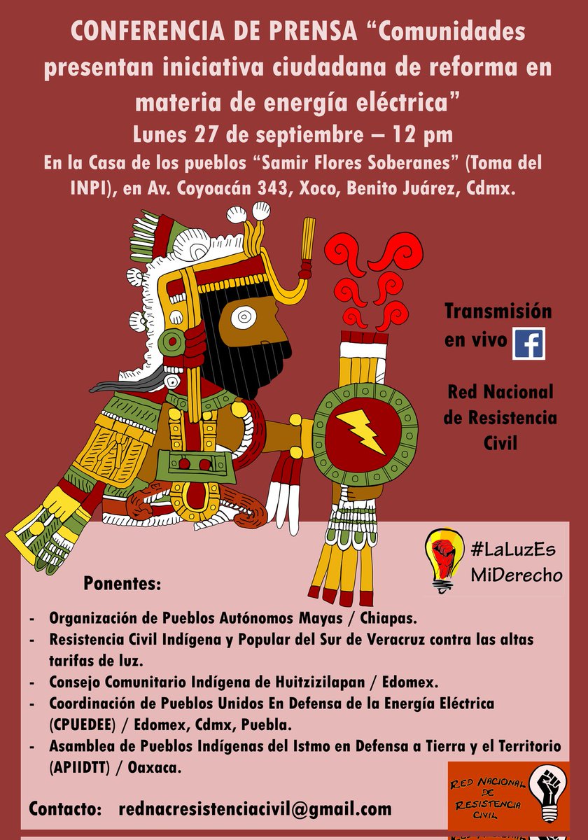 En el marco de la conmemoración de la nacionalización de la industria eléctrica, presentaremos nuestra Iniciativa ciudadana de reforma constitucional por el derecho humano de este servicio público.
#LaLuzEsMiDerecho
Evento:
fb.me/e/106P2XNlq