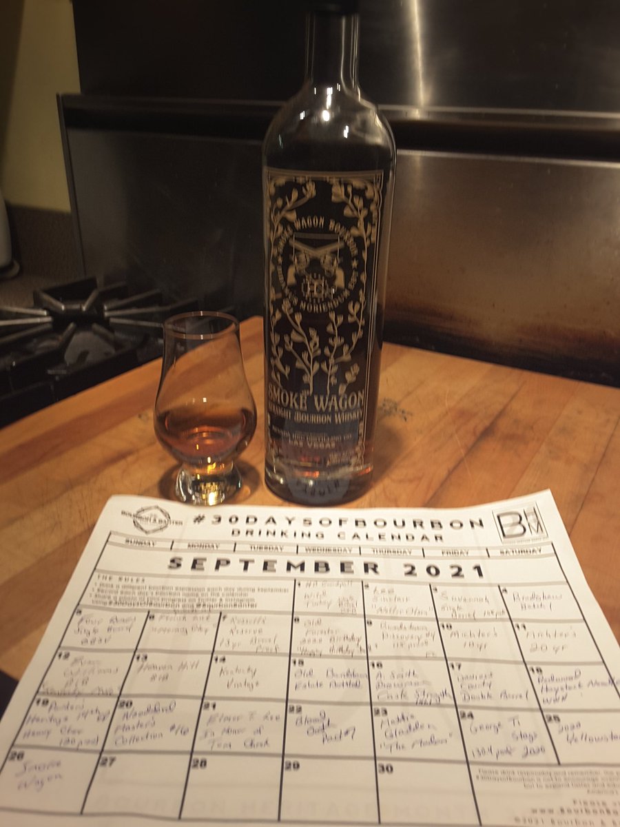 Day #26 of the #30daysofbourbon is an MGP product out of Vegas.  I have grown pretty fond of any Smoke Wagon release.  I think I just love bourbon!!!  Cheers!!! #BHM2021  #bourbonheritagemonth <a href="/BourbonBanter/">Bourbon & Banter</a>
