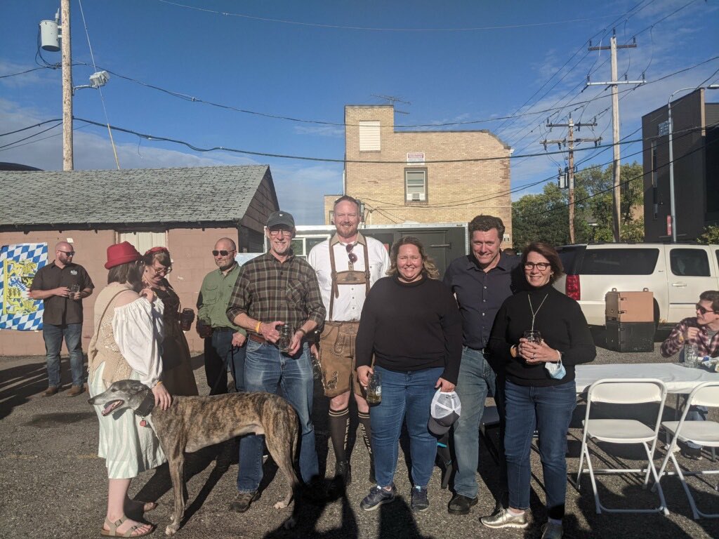 AricForMN's tweet photo. A great day with dear friends, great beer, and a mighty dog. Oktoberfest at beaver island brewing. #stcloudproud @epmurphymn #bibco https://t.co/KBt1qN7Q4J