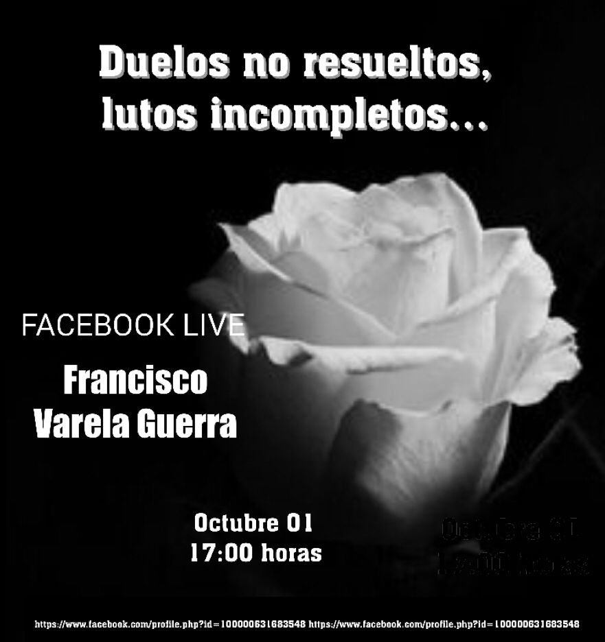jfvarela's tweet photo. ¿Cuántas muertes, cuánto llanto, cuantos duelos no resueltos y lutos incompletos hemos padecido en esta pandemia? Hablaré de este tema, como una forma de ayudar a cerrar duelos entre los dolientes y padecientes.https://t.co/dK8ZafF9EU #Psicologia #duelo #COVID19 https://t.co/RzTZCJhu89