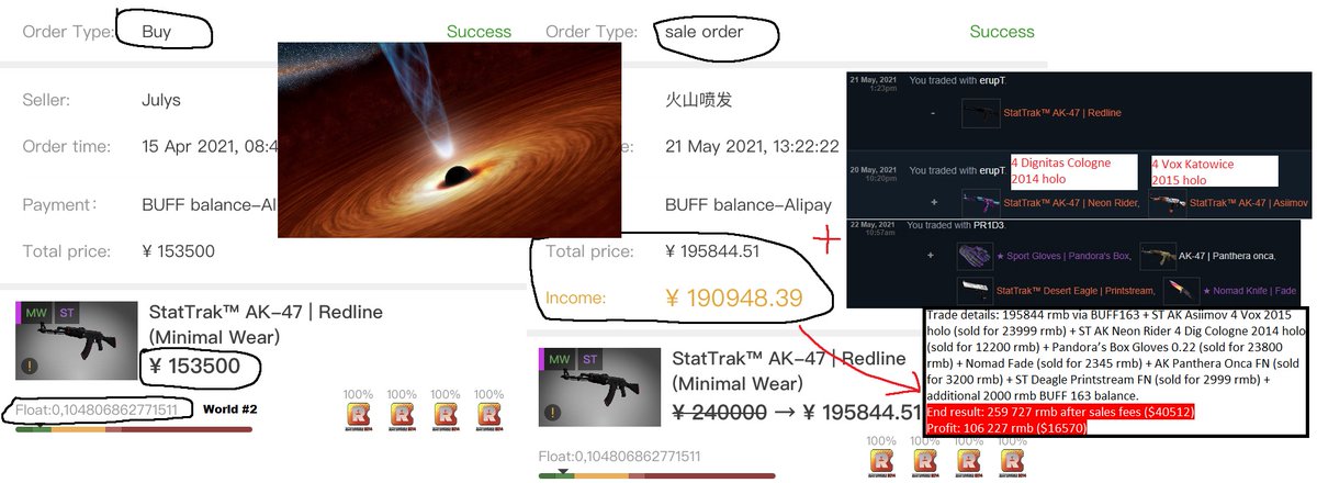 BigBlackholeski's tweet image. How to make a #rolex in a single #csgo trade?

#blackholeguides #katowice2014

This deal happened in May, but the principle applies now more than ever, as there are lots of undervalued high tier items available on market🚀

Special thanks to Mr. @erupT_cs 🇧🇷
feat. Mr. @__PR1D3__