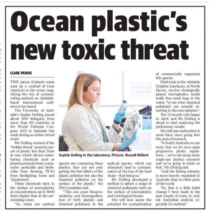 sophdolling's tweet photo. Look who showed up in the Saturday @theTiser over the weekend!📰 Thanks @ClarePeddie for chatting to me about my microplastic work and talk at #WFC2021. Results are starting to come in! 🐟👩🔬 Watch this space👀
#microplasticresearch #SciComm #PhDchat https://t.co/qin93Zogqo