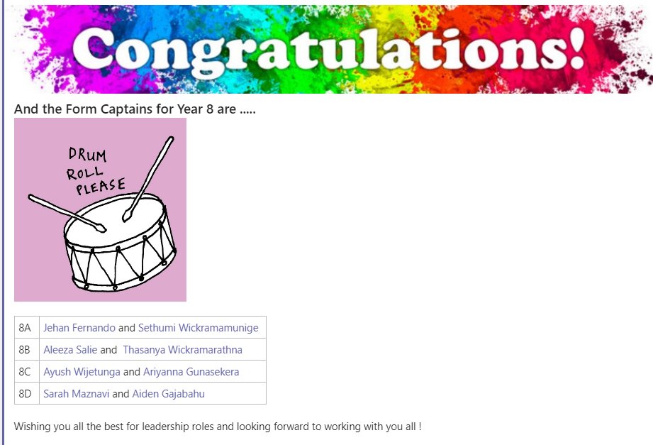 ssyear8's tweet photo. Congratulations Year 8 Form Captains ! https://t.co/y5ycRhyfTY
