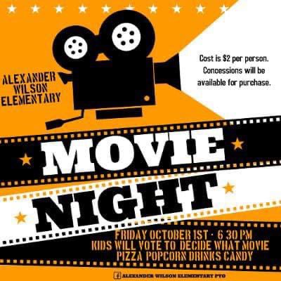 AweEagles's tweet photo. This Friday! 10/1 Movie Night on the lawn! Tickets sales ($2 per person) and concessions start at 6:30. Movie 7:45🍿🎥🎬

Bring a chair and blankets to sit on. Bring cash for concessions. 

We need a few more volunteers: https://t.co/0CpRNmj4xh https://t.co/flc1BnDD8a