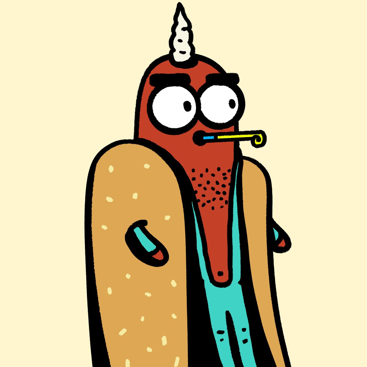 Mr.Sausage #212 already has delivered to <a href="/afternoon_mate/">Kelly Smith</a> 🤩🌭

This unicorn Sausage is celebrating his new owner 😜 #SausageGang