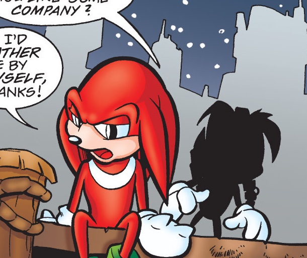 ArchieSTHDaily's tweet photo. An attempt at recolouring a digital scan of a panel from a Knuckles The Echidna issue to try and replicate the original printing. https://t.co/8ls1ZTuHLN