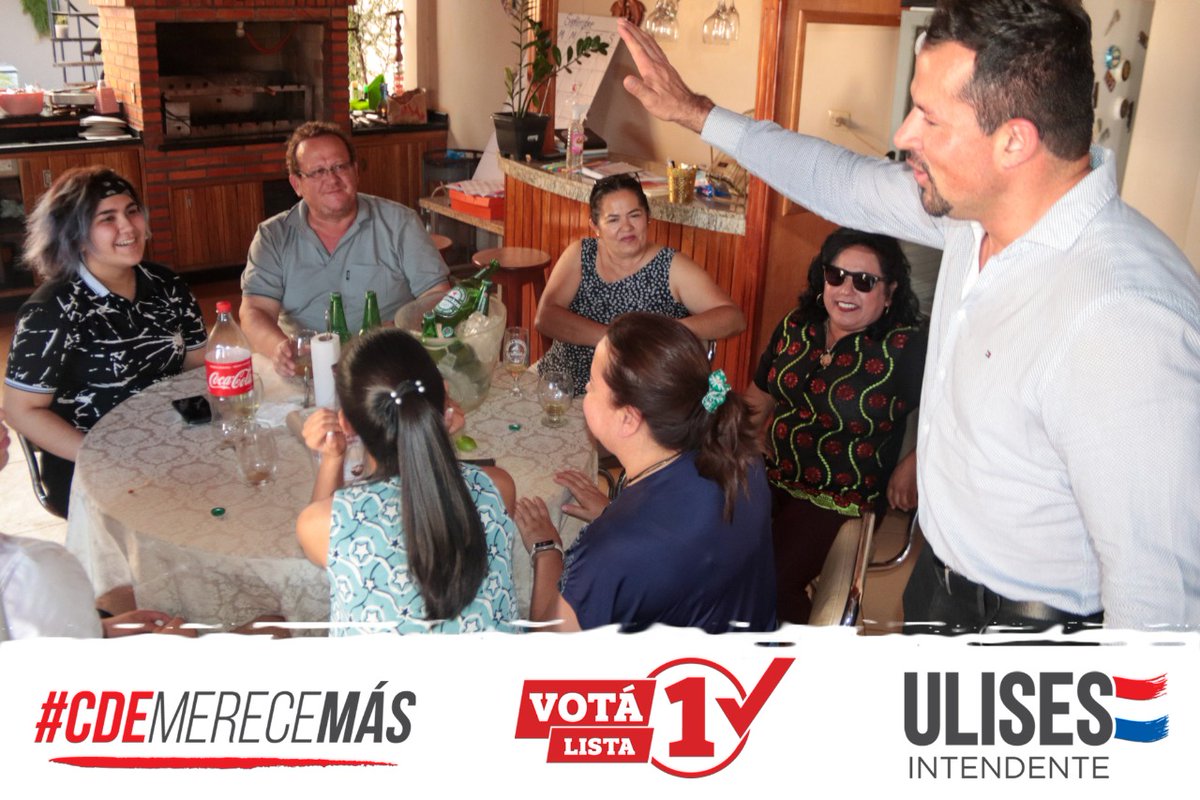 UliQuintana's tweet photo. 🚩 Reunión organizada por el amigo candidato a concejal Hernán Cardozo🚩
El barrio Fátima dijo que sí a la lista 1, nos recibieron los familiares y amigos de Cardozo, todos firmes con nuestro proyecto.
Vamos juntos por el cambio en CDE ✔️💪🏻
#LISTA1
#ULISESINTENDENTE https://t.co/7TIFBa9ZLs