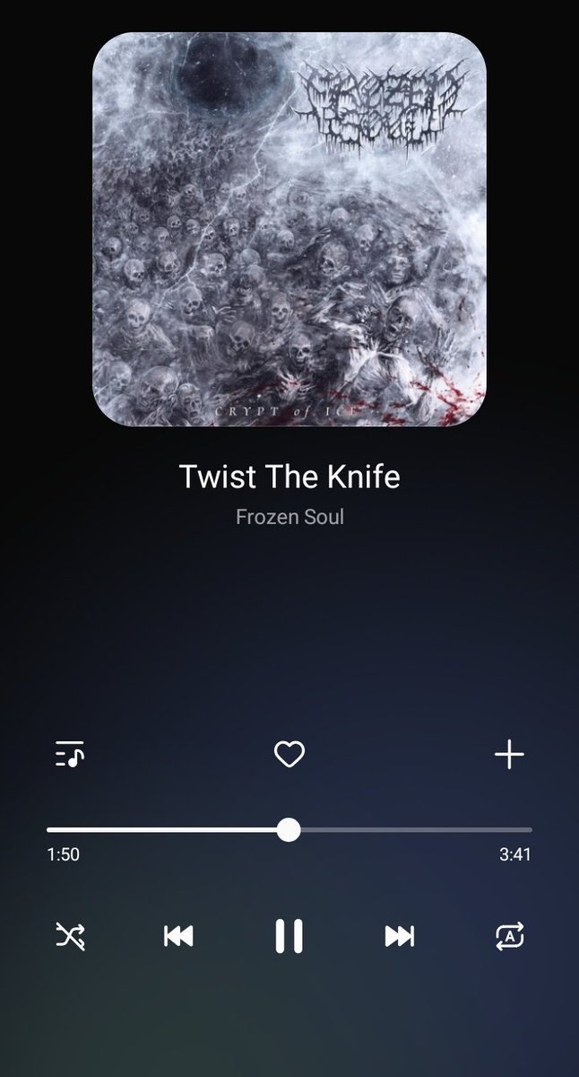 rickdude411s's tweet photo. #Jammin' to FROZEN SOUL - Twist the Knife ๐ถ #CryptOfIce @Frozensoultx #NowPlaying #DeathMetal https://t.co/pmZMAcRiJ8