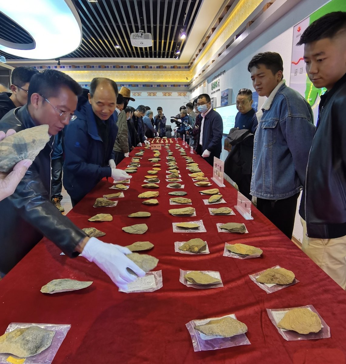 SichuanDaily's tweet photo. The site of #PiLuo, which is a large #palaeolithic site 130 thousand years old, was discovered in #Daocheng, #Sichuan. The site covers an area of around 1 million square metres and reaches an altitude of around 3,750 m. The archaeologists found nearly 10,000 stone #artefacts. https://t.co/uBdtQzv2za