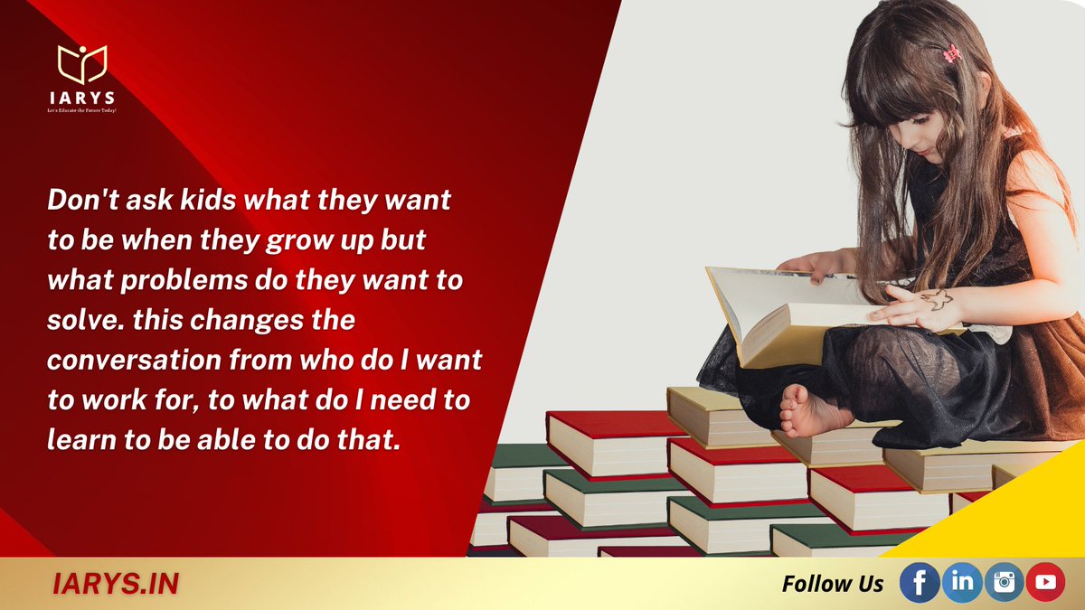 iarys_education's tweet photo. Asking kids what they want to lead them to claim a career identity they might never want to earn. Instead, invite them to think about what kind of person they want to be — and about all the different things they might want to do. https://t.co/cvIMdiK6UP