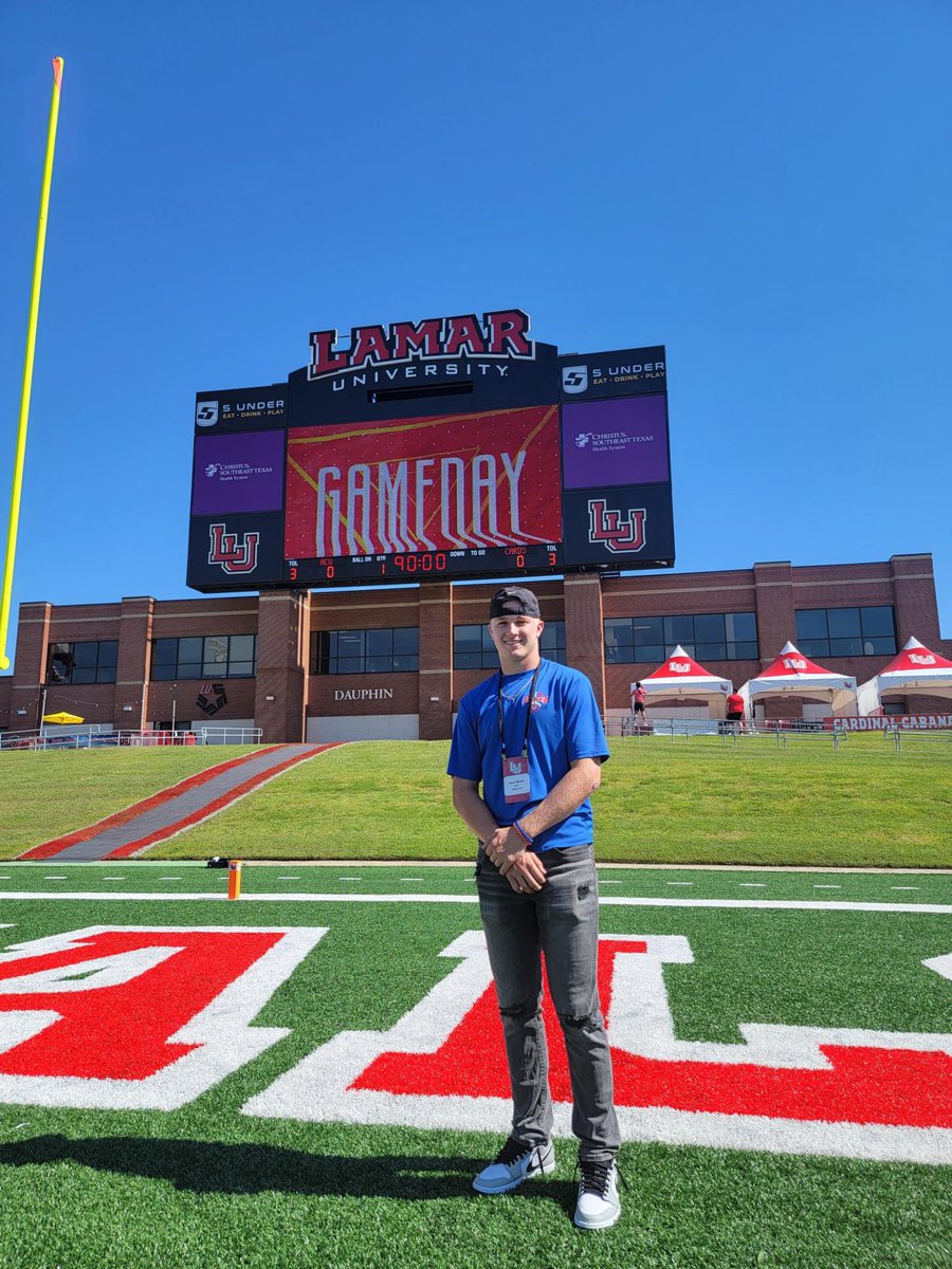 Very appreciative to have been able to attend a football game and visit Lamar University! Good things to come for LU. #lamaruniversity