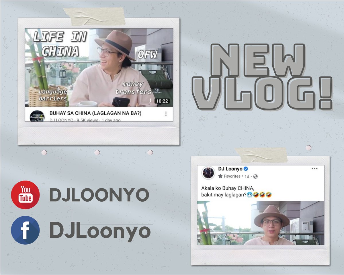 RHEMUELIGHTSOFC's tweet photo. Good Morning Familoonyo! 🤗

Let's watch DJ Loonyo’s latest vlog on his YouTube Channel and Facebook Page “Buhay sa China”. ❤️

https://t.co/nwVaj58UCI
 https://t.co/wV23771hkD

Don't forget to LIKE, SHARE AND SUBSCRIBE! 😊

#DJLoonyo | DJ Loonyo
@DJLOONYO2 https://t.co/fWqv9Bpn9W