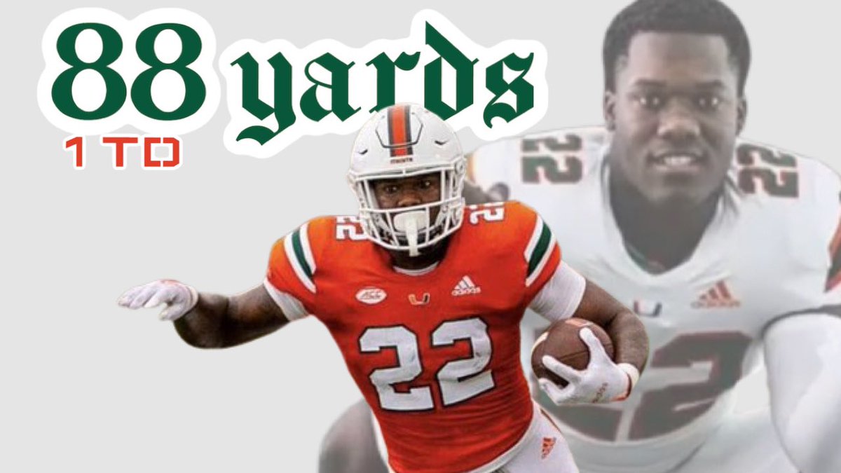 Canes_Chief's tweet photo. Really enjoyed watching @ThadFranklin_22 put in work this weekend. 12.6 ypc.
Move in silence…🙌🏽
#Patience #WorkWhileUwait https://t.co/KDPyCHU8zC