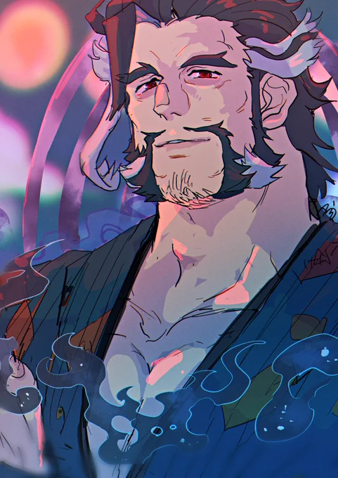 ダイコクさん着物やら浴衣やらきてほしい。 #放サモファンアート 