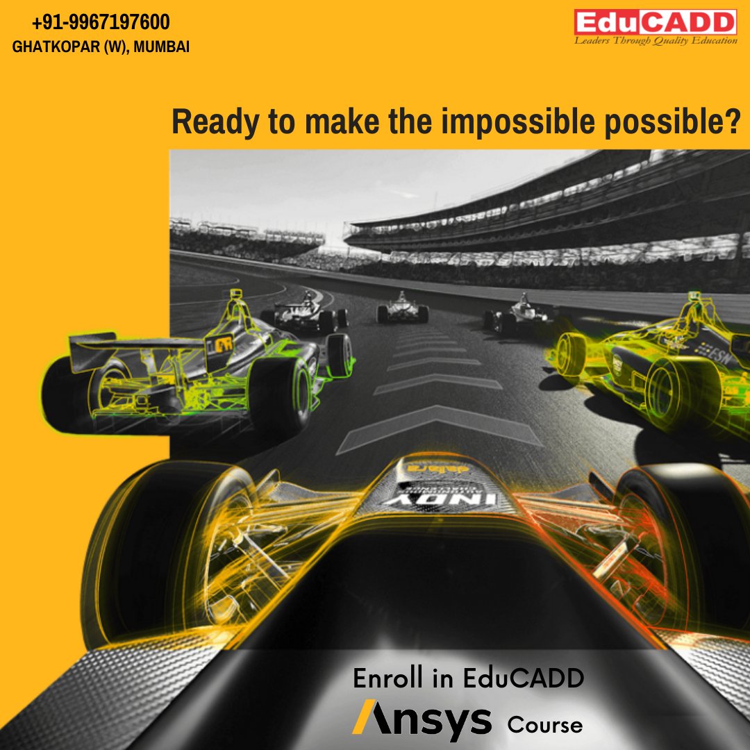 Educaddmumbai's tweet photo. Ready to make the impossible possible?
Enroll in EduCADD Ansys course!!

👉 Contact : +91-9967197600

#educadd #cadd #MechanicalCADD  #AutoCAD #ANSYS 
 #cadinstitute #mumbai #educaddghatkopar https://t.co/QBkG2LJNic