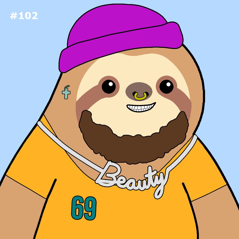 DgnSlothSociety's tweet photo. As a thank you to my earliest supporters, I'm running a giveaway in the official discord for Degen Sloth #102, ending in 2 days! Just join the discord (in bio) and hit the party emote! Great % chance of winning. #NFTGiveaway #nfts #solananft #NFTCommunity  #nftcollectors #nft https://t.co/FVKzMurdGn