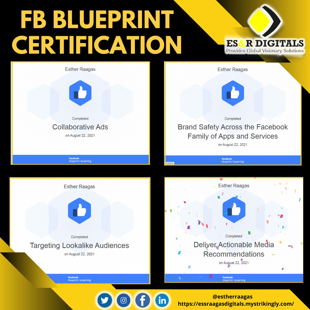 EstherRaagas's tweet photo. 👉FB Blueprint is a useful tool for digital marketers to keep up with FB's ever-changing suite tools&amp;ad formats 
#esraagas
#esRdigitals
#socialmedia
#fbblueprintcerts
#mycertification
Want to grab my service package? 
✔️Book an appointment@Calendly.Click https://t.co/UIAN2WTuR9 https://t.co/45T8vSIpjH