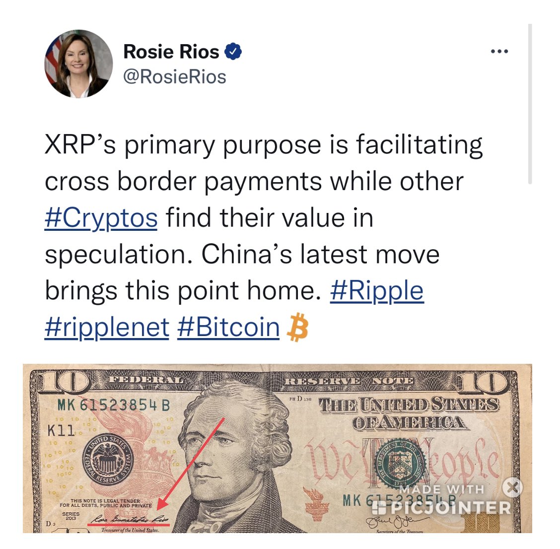 The lady that signed your money has this to say about #XRP. What’s in your wallet?