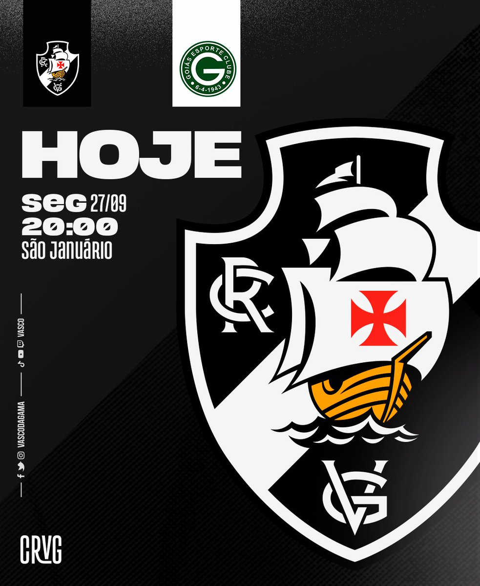 VascodaGama's tweet photo. Hoje é #DiaDeVasco! 💢❤

🏟 São Januário
⏱ 20h
🎙VascoTV

#VASxGOI https://t.co/BzIkYUMUui