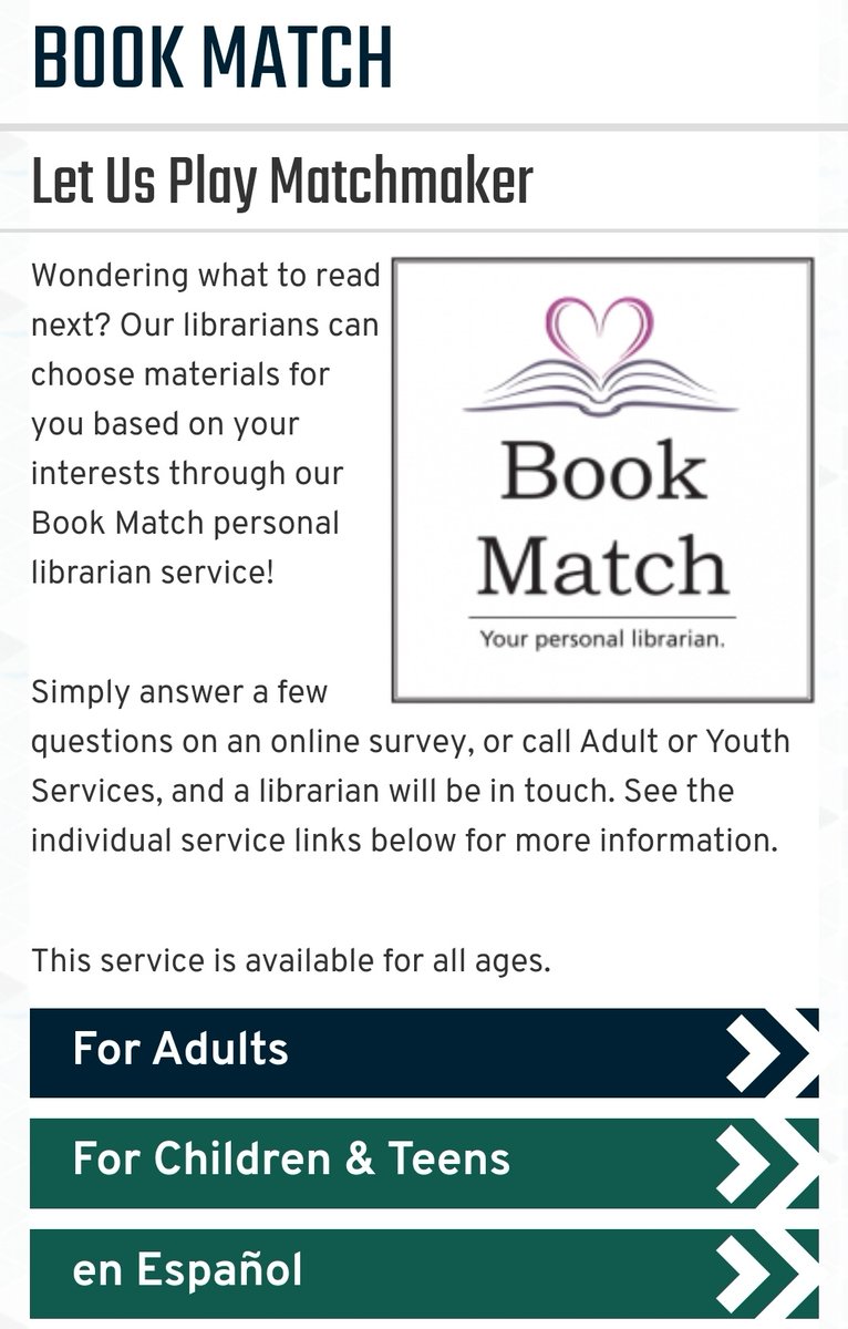 How's this for customer service at my local library? shpl.info/book-match