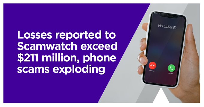 nascgovau's tweet photo. Scamwatch is urging Aussies to be #scam vigilant. Losses reported to Scamwatch this year are over $211 million – an 89% increase compared to 2020. Always beware that a call, text or email could be a #scam! 
https://t.co/3XxXPuxdJS https://t.co/mFU1Skcogm