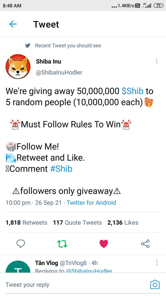 KoningjoyN's tweet photo. @ShibaInuHodler #Shib 
My wallet address:- 0x8b990934Cb9657bC8a7c24feeBb8Df04F8c32a8B https://t.co/FPpMnk6njR