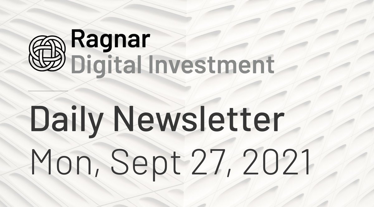 Ragnar_Capital's tweet photo. 09/27 Daily Summary
• Despite $BTC plunge after Chinese FUD, the crypto market has frequently recovered few months or weeks after
• Twitter's tipping feature to expand to upcoming products like Space 
• $UNI and $dYdX lead market bounce with growing interest from Chinese users https://t.co/1wewsXqCNx