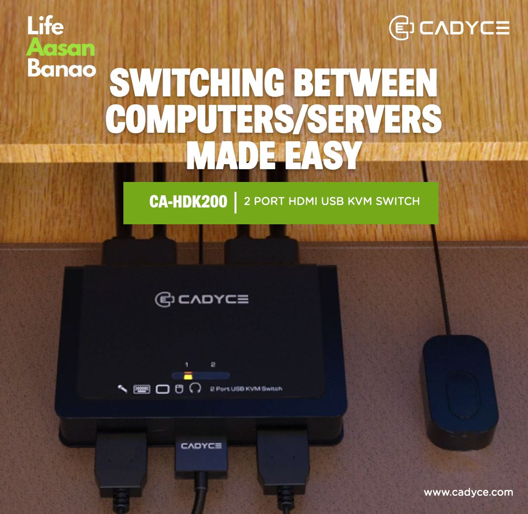 cadyceinc's tweet photo. Managing too many computers is complicating your task. Let’s lighten your arduousness with CA-HDK200 by accessing two computers with one set of keyboard, mouse, and monitor.
#Cadyce #KVMSwitch #Lifestylebrand #LifestyleInfluencer #MakingLivesEasy #ConnectivityPartner #Networking https://t.co/vTfJseV9RF