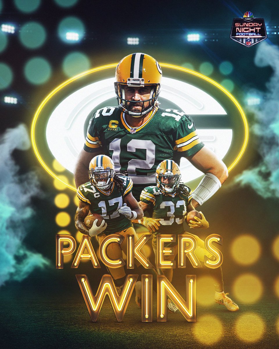 SNFonNBC's tweet photo. THE PACKERS WIN ON SUNDAY NIGHT.

@packers | #GoPackGo https://t.co/kkyN1PZLFX
