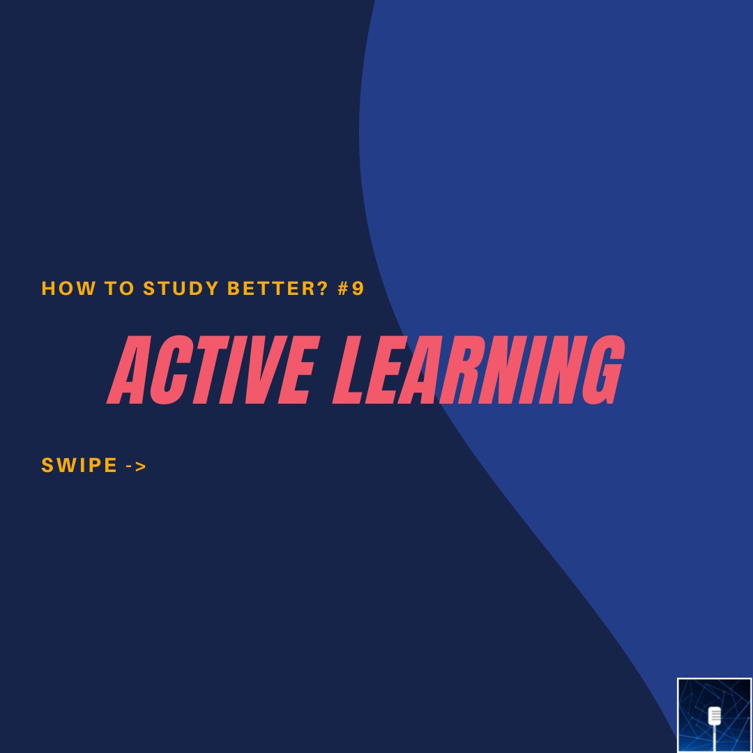 student_nexus's tweet photo. How To Study Better #9 
Active Learning! 
Swipe! 
Try it out and let us know if it worked!

#TSSN #education #mondaythoughts #activelearning #learning #newseries #howtostudybetter #studentsuccess #success https://t.co/pVVZ7xydLw