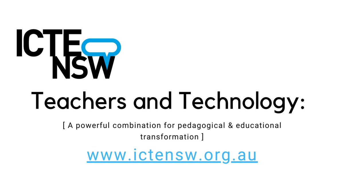 Teachers and technology: a powerful combination for pedagogical & educational transformation. ictensw.org.au #aussieed #primarySTEMchat #edtech #ozcschat #edchat #ACCE #ICTENSW #NSWTeachers #NSWDOE #NSWCEO #AISNSW