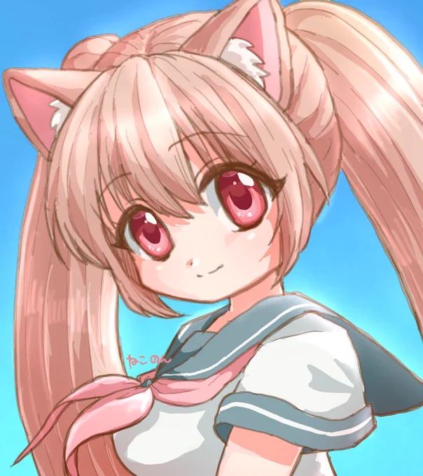 ネコミミとセーラー服!可愛い装備が手に入るとお絵描きしたくなる…!#エレクトリアコード #絵レコド 