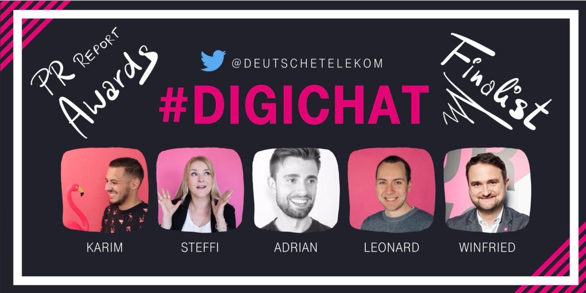Herzlichen Dank an unsere @deutschetelekom- Community, die das #DigiChat-Format zu dem gemacht haben, was es ist: 》Diskussionen auf Augenhöhe《

Das Format hat es ins Finale der @prreportawards geschafft, und jetzt drücken wir uns alle die Daumen ... 👍