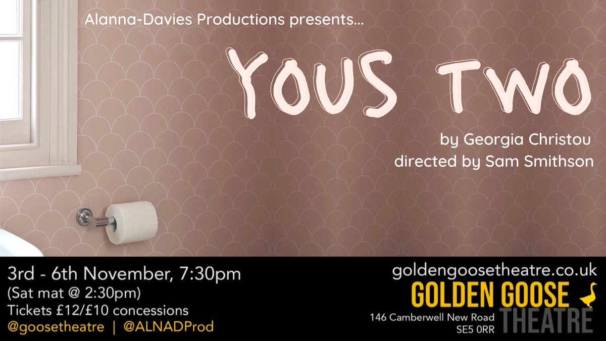 ANNOUNCEMENT ALERT📣

We are over the moon to announce our revival of Yous Two by Georgia Christou at the <a href="/GooseTheatre/">Golden Goose Theatre</a>! Tickets go on sale VERY soon...

3-6 November | #YousTwo