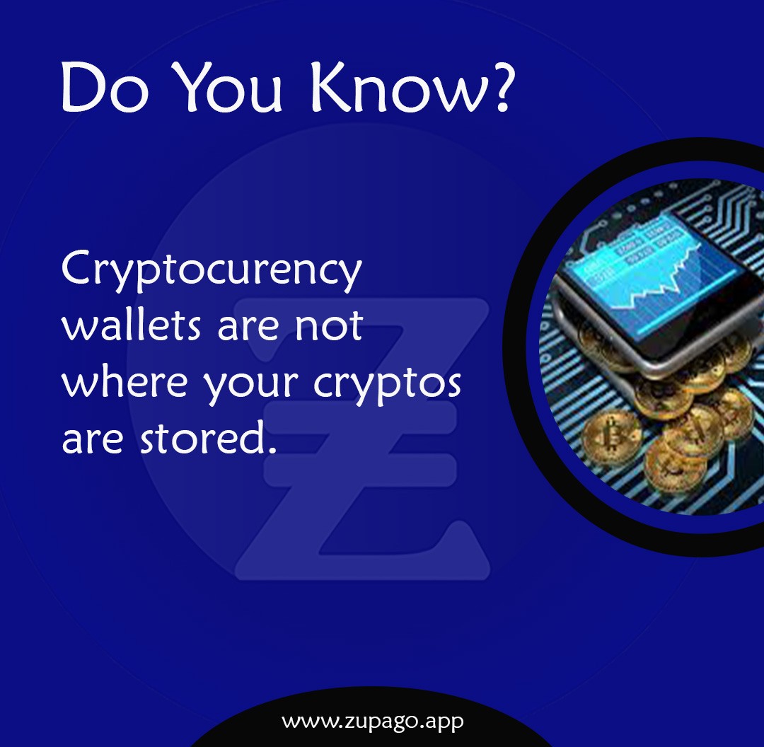 zupago's tweet photo. Cryptocurrencies are not held in crypto wallets, contrary to popular misconception.The currencies are stored on the blockchain. 

#cryptofacts #cryptowallet https://t.co/hkX3DQHtHp